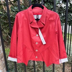 Jacket, light faux leather, NWOT, Swiss